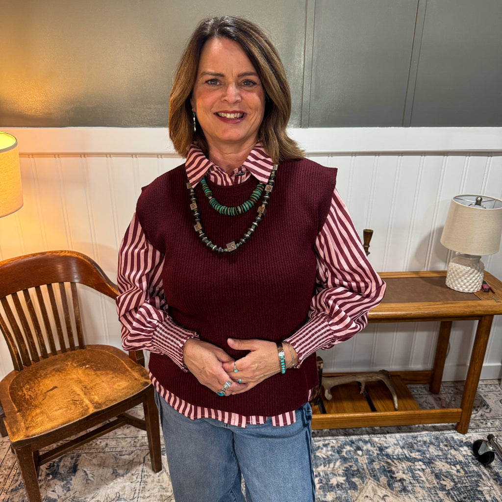 Burgundy Dolman Sleeve Sweater