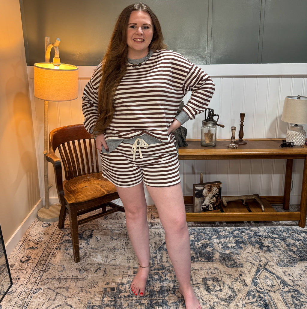 Stripe Contrast Sweatshirt
