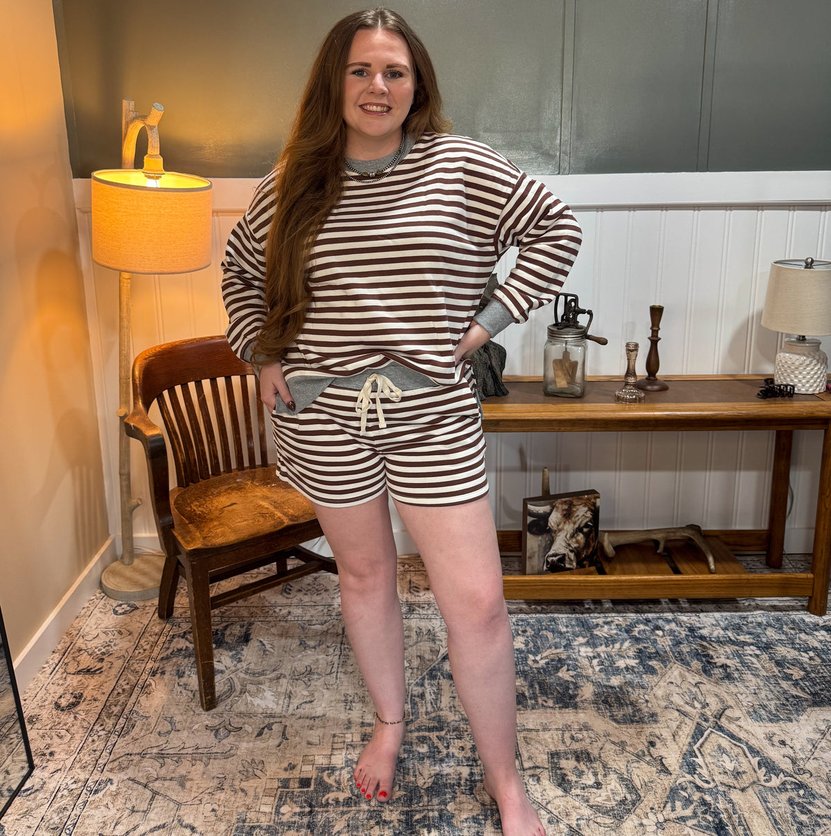 Stripe Contrast Sweatshirt