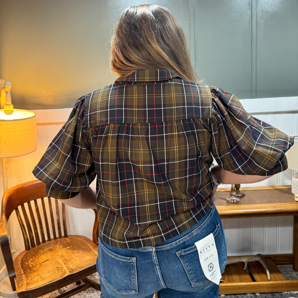 Plaid Collared Blouse