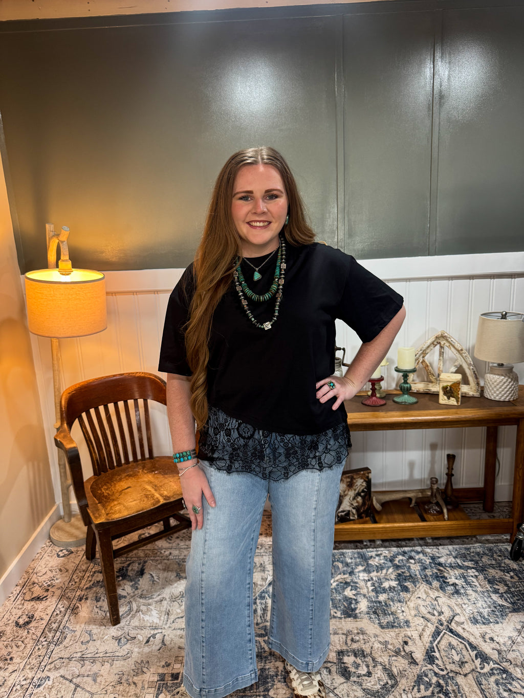 Lace Asymmetrical Top