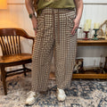 Brown Checkered Barrel Pant