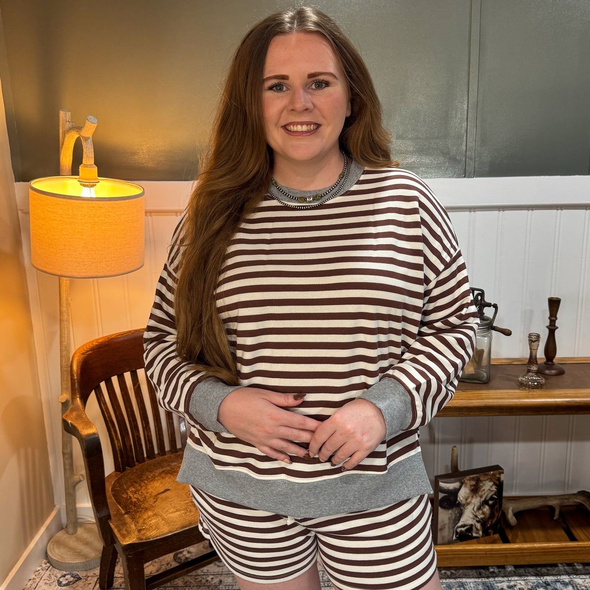 Stripe Contrast Sweatshirt
