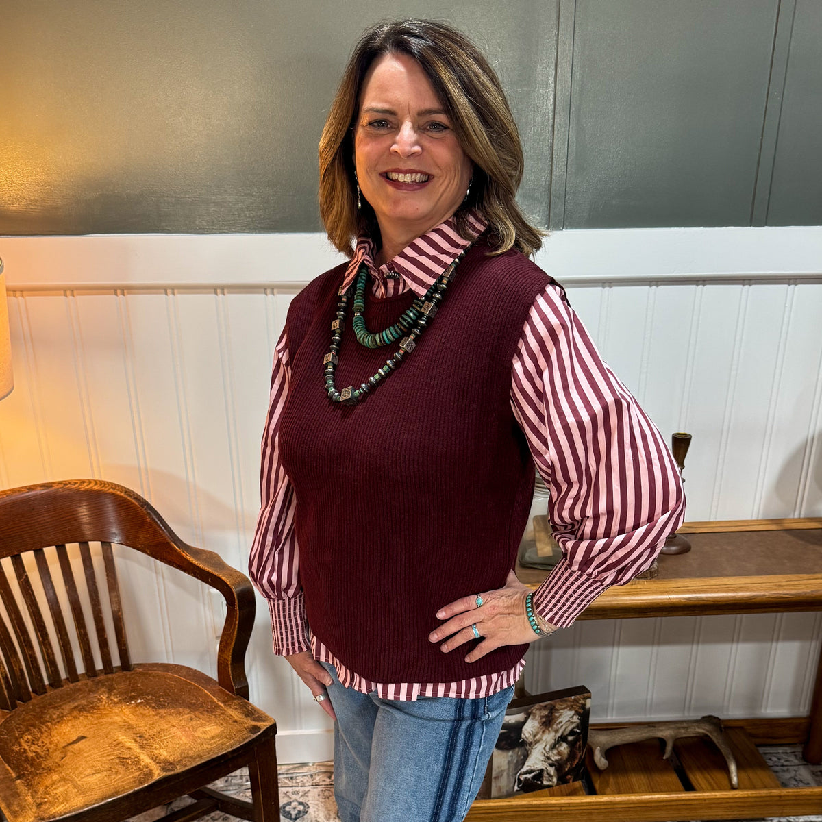 Burgundy Dolman Sleeve Sweater