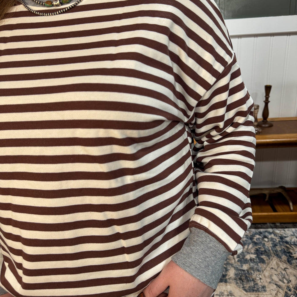 Stripe Contrast Sweatshirt