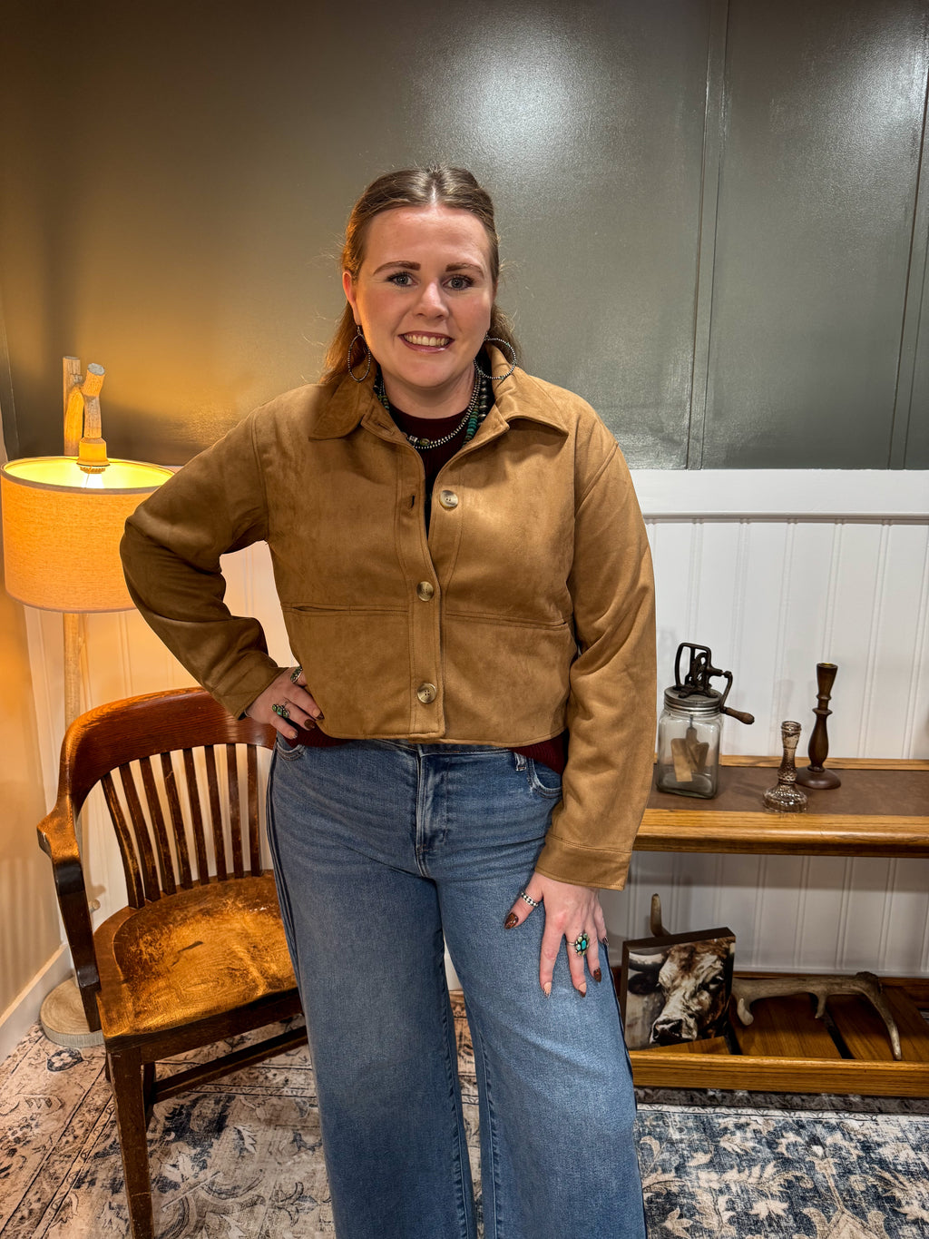 Suede Crop Jacket
