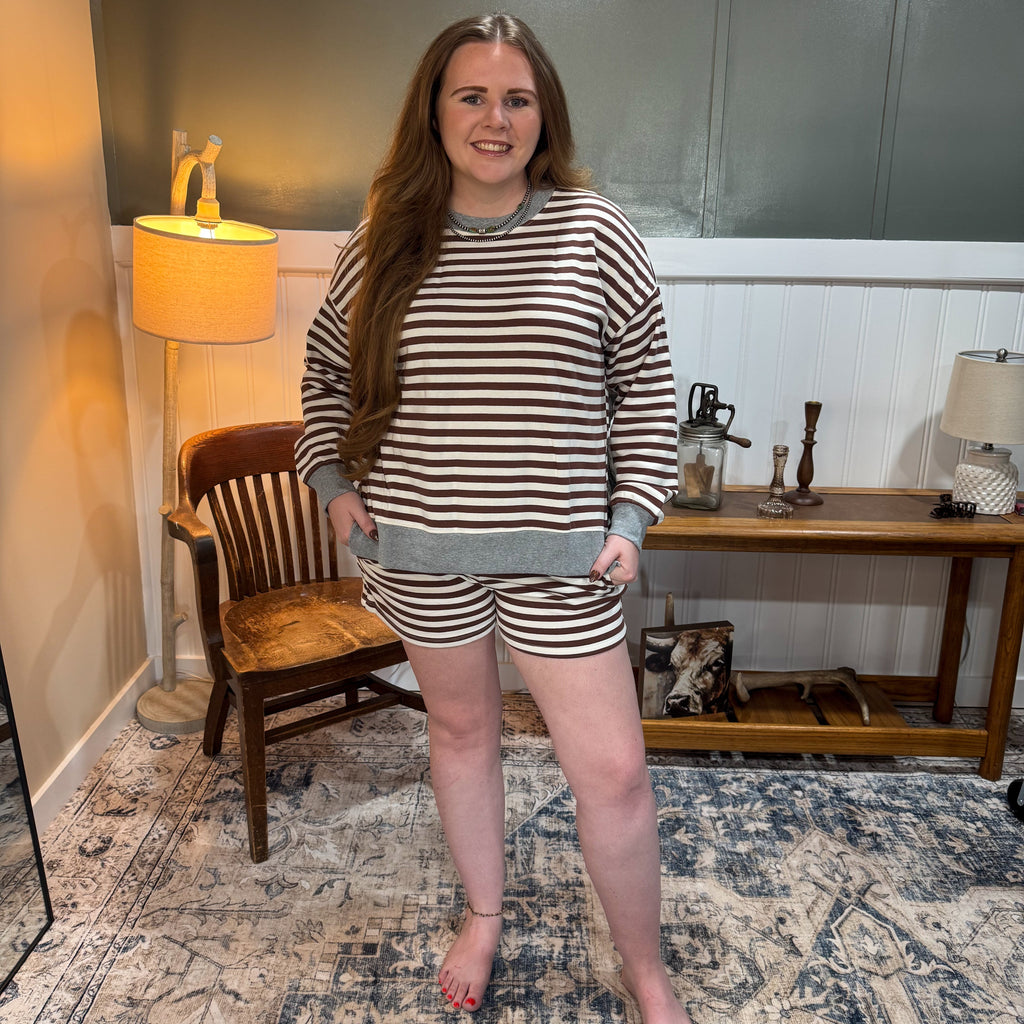Stripe Contrast Sweatshirt