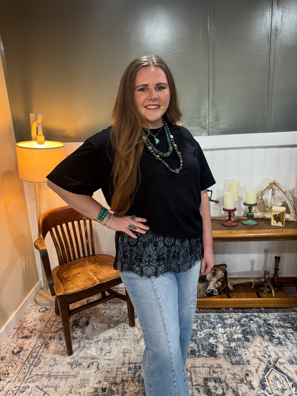 Lace Asymmetrical Top