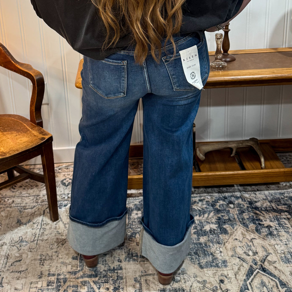 High Rise Double Seam Cuff Jean