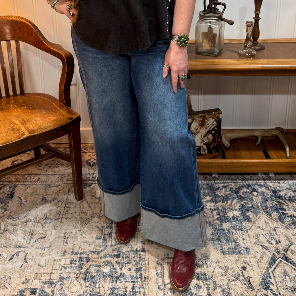High Rise Double Seam Cuff Jean