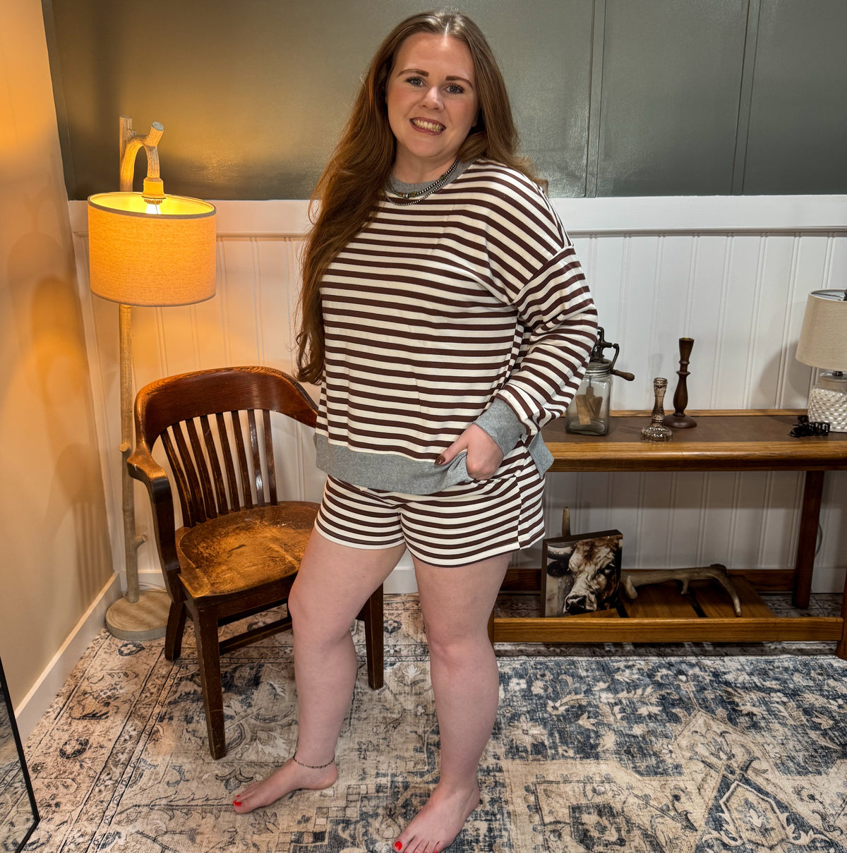 Stripe Contrast Shorts