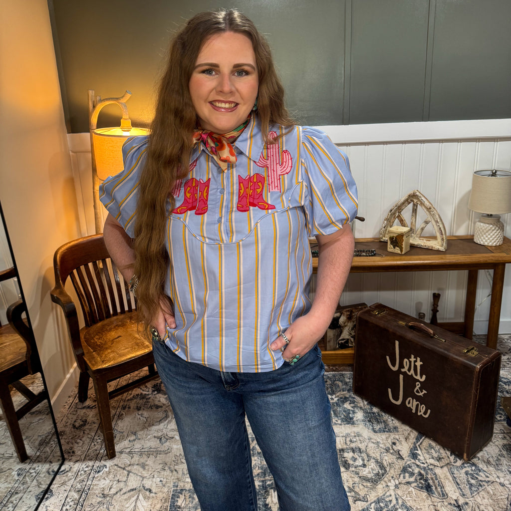 Stiped Boots Blouse