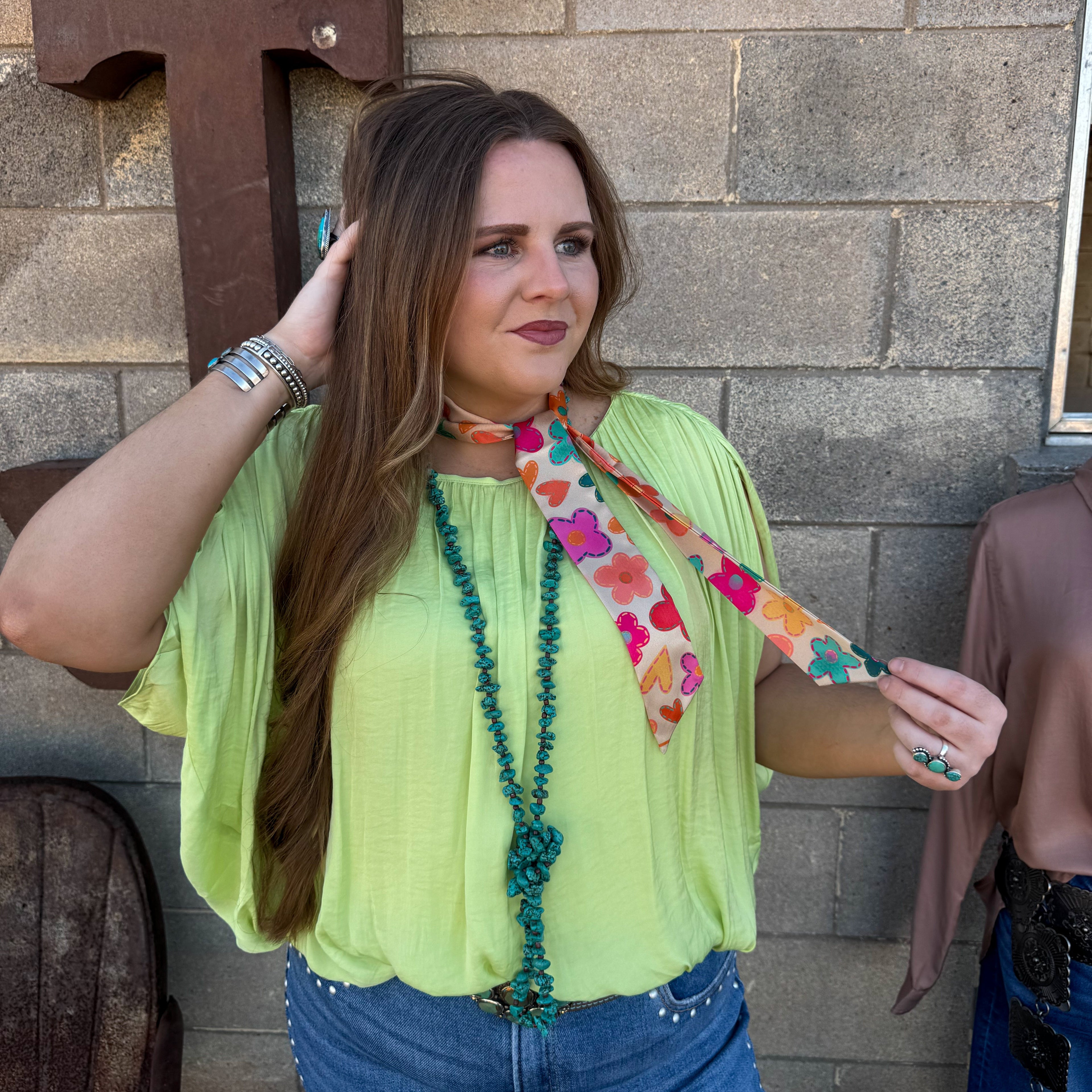 Lime Bubble Blouse