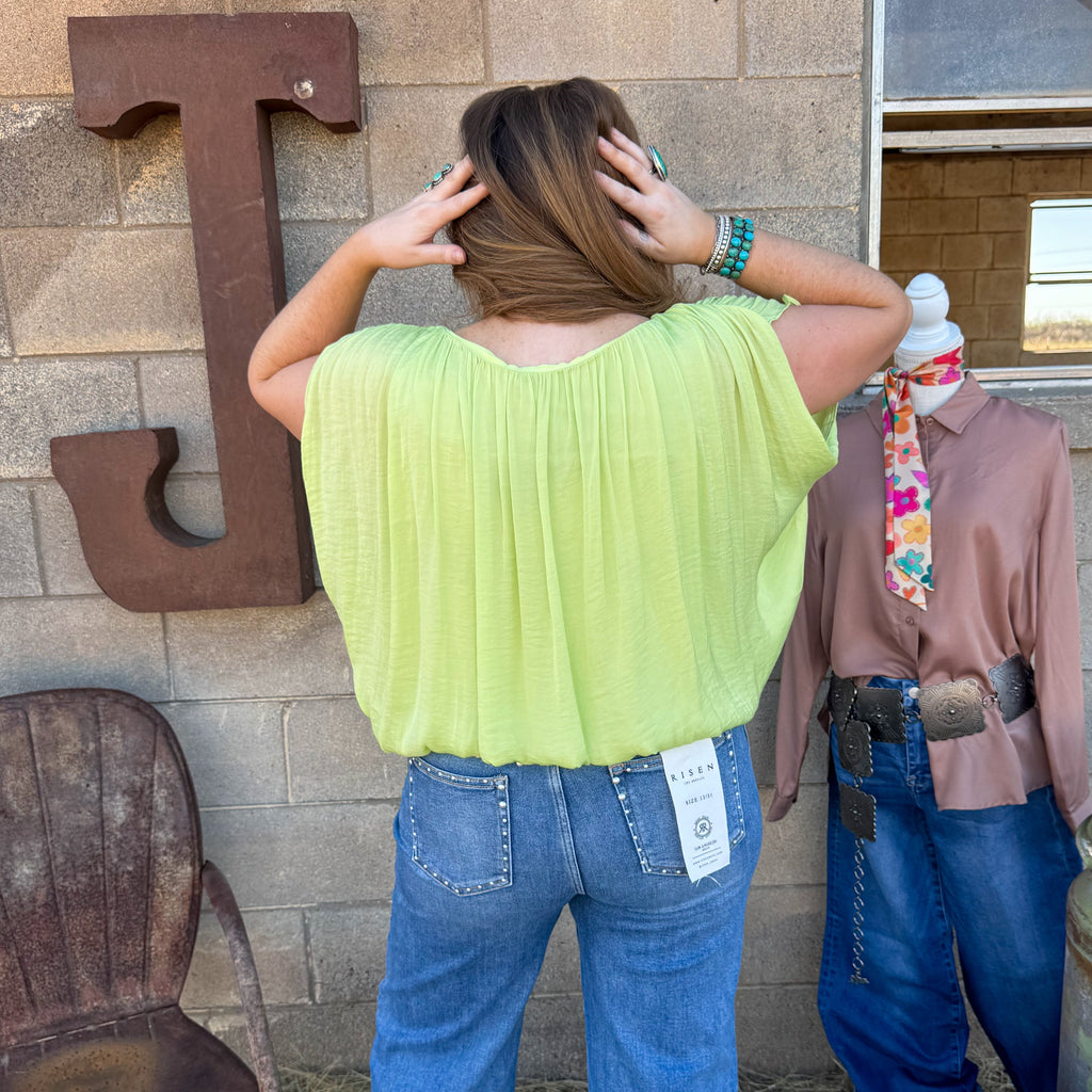 Lime Bubble Blouse