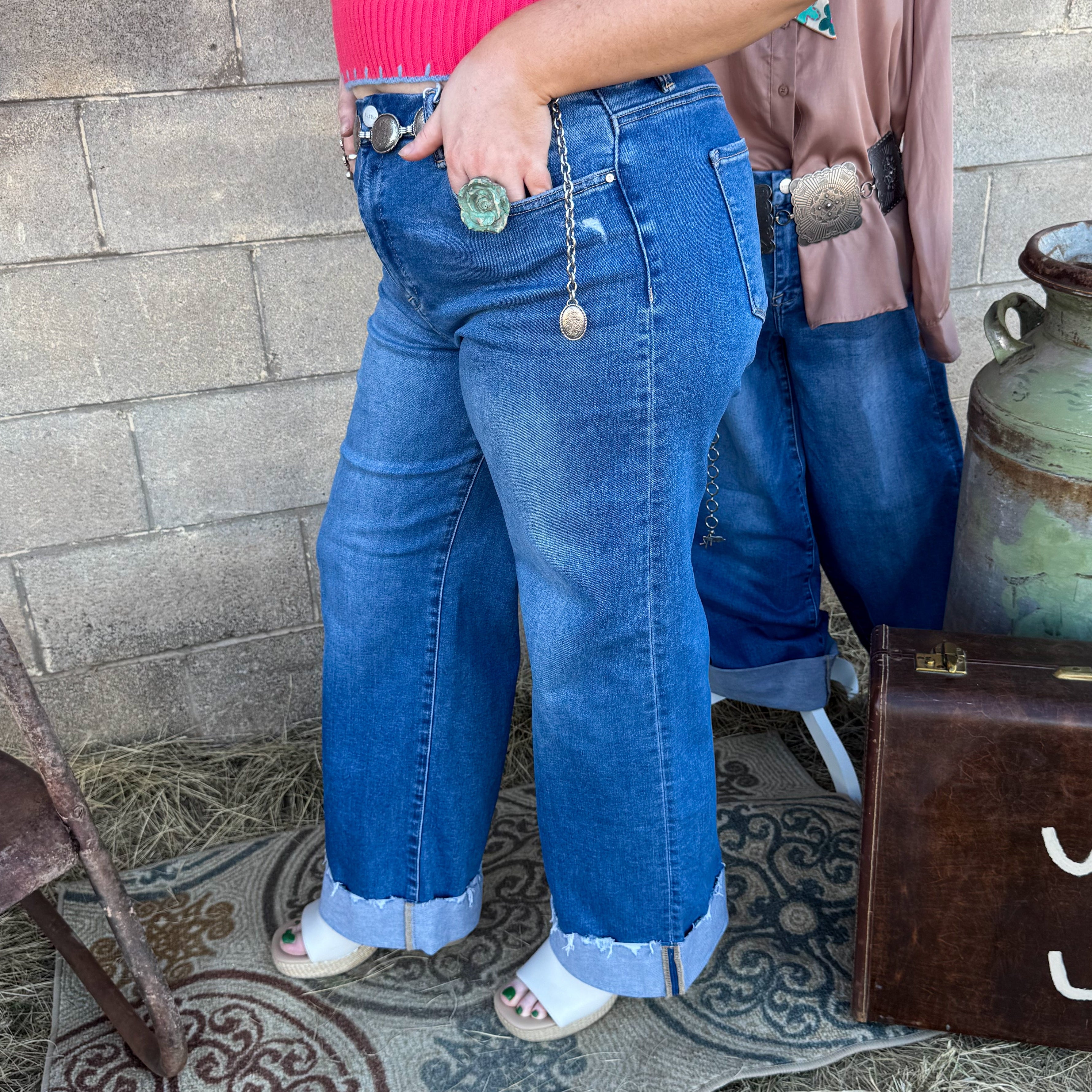 High Rise Cuffed Hem Jean