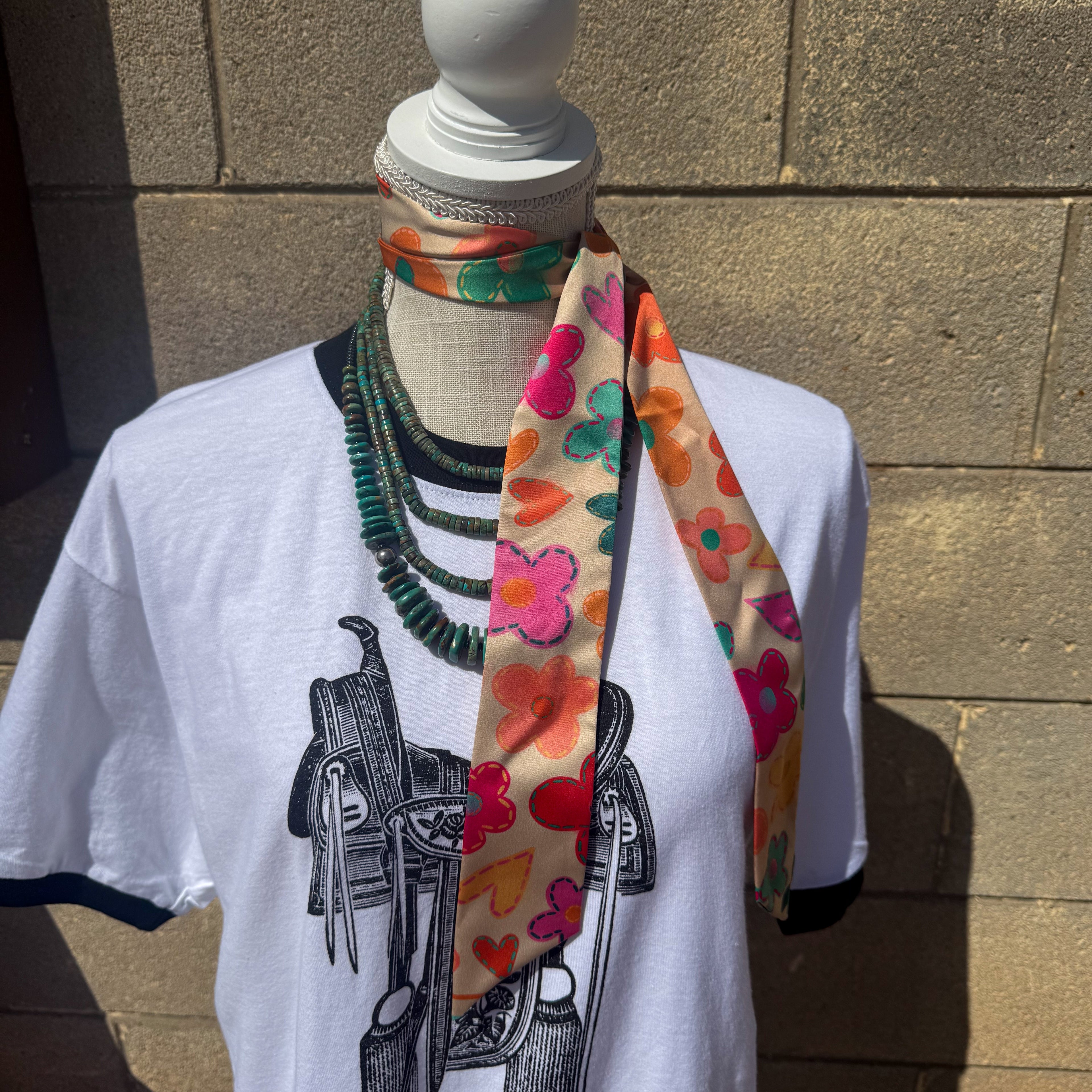 Spring Patchwork Florals Silk Twilly