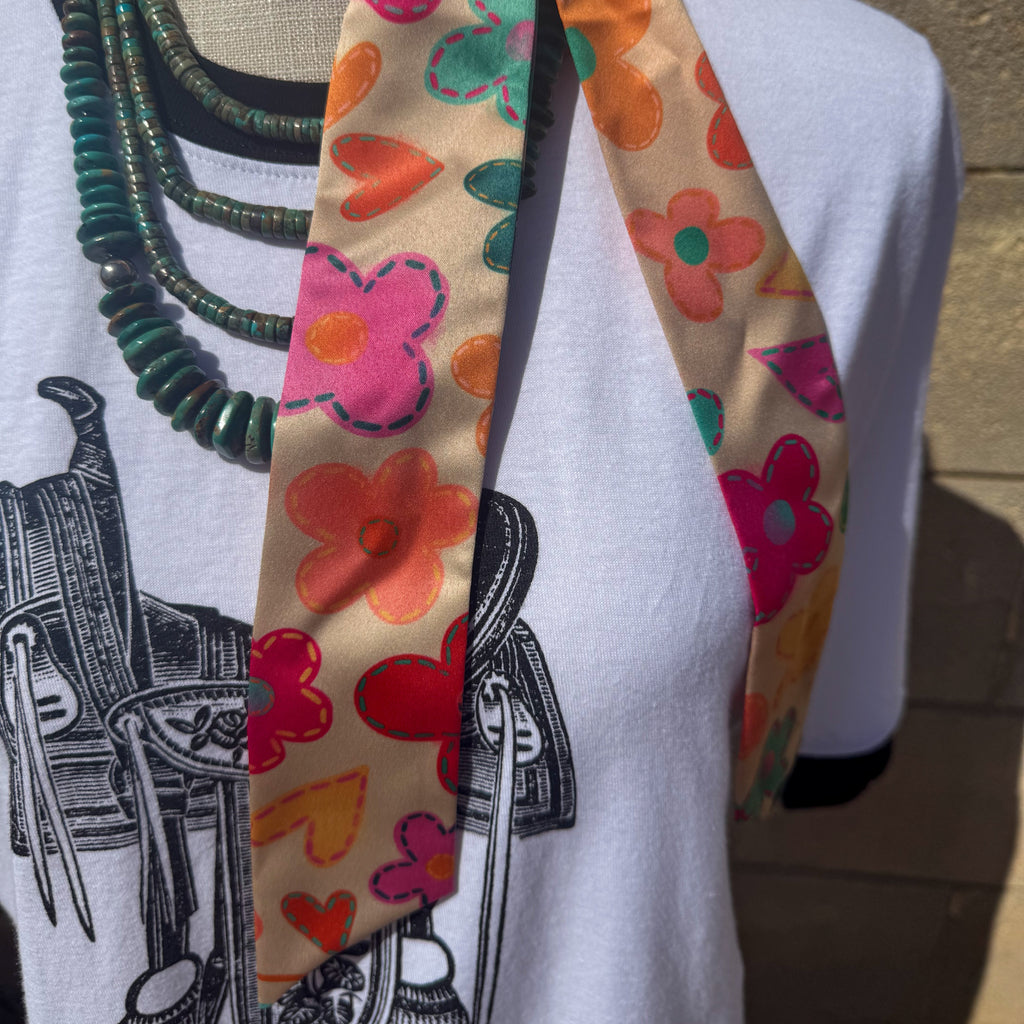Spring Patchwork Florals Silk Twilly