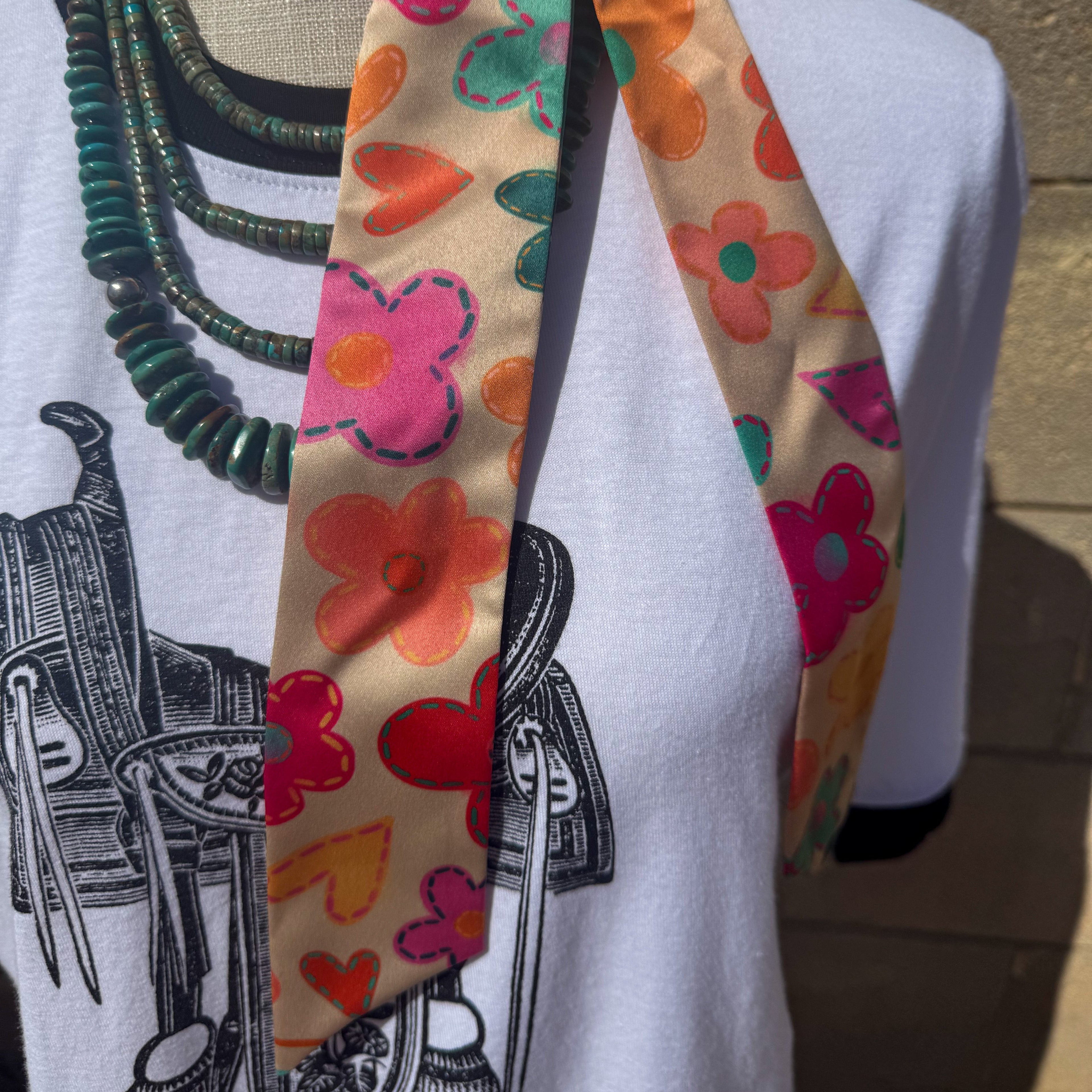 Spring Patchwork Florals Silk Twilly