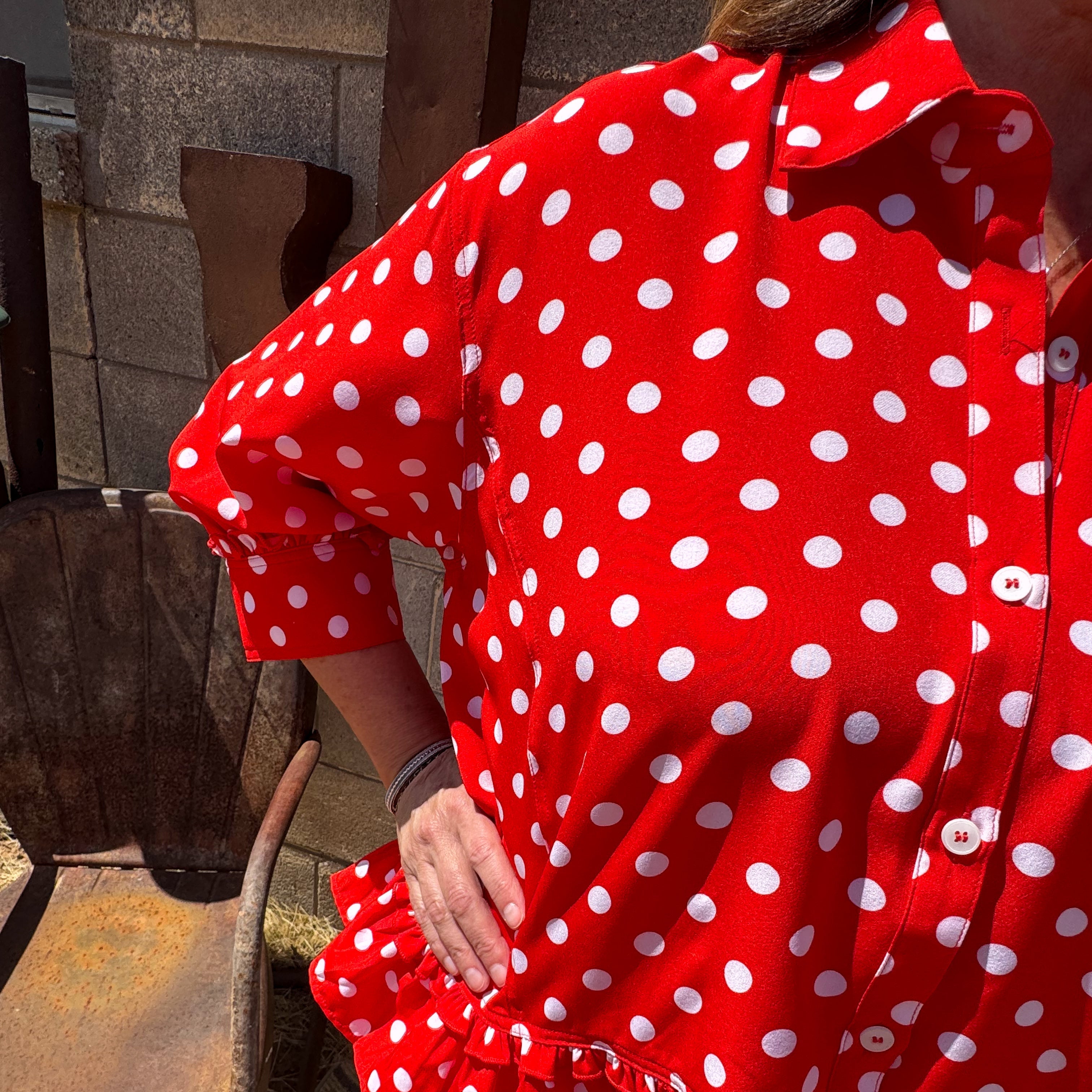 Polka Dot Peplum Top