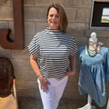 Striped High Neck Top