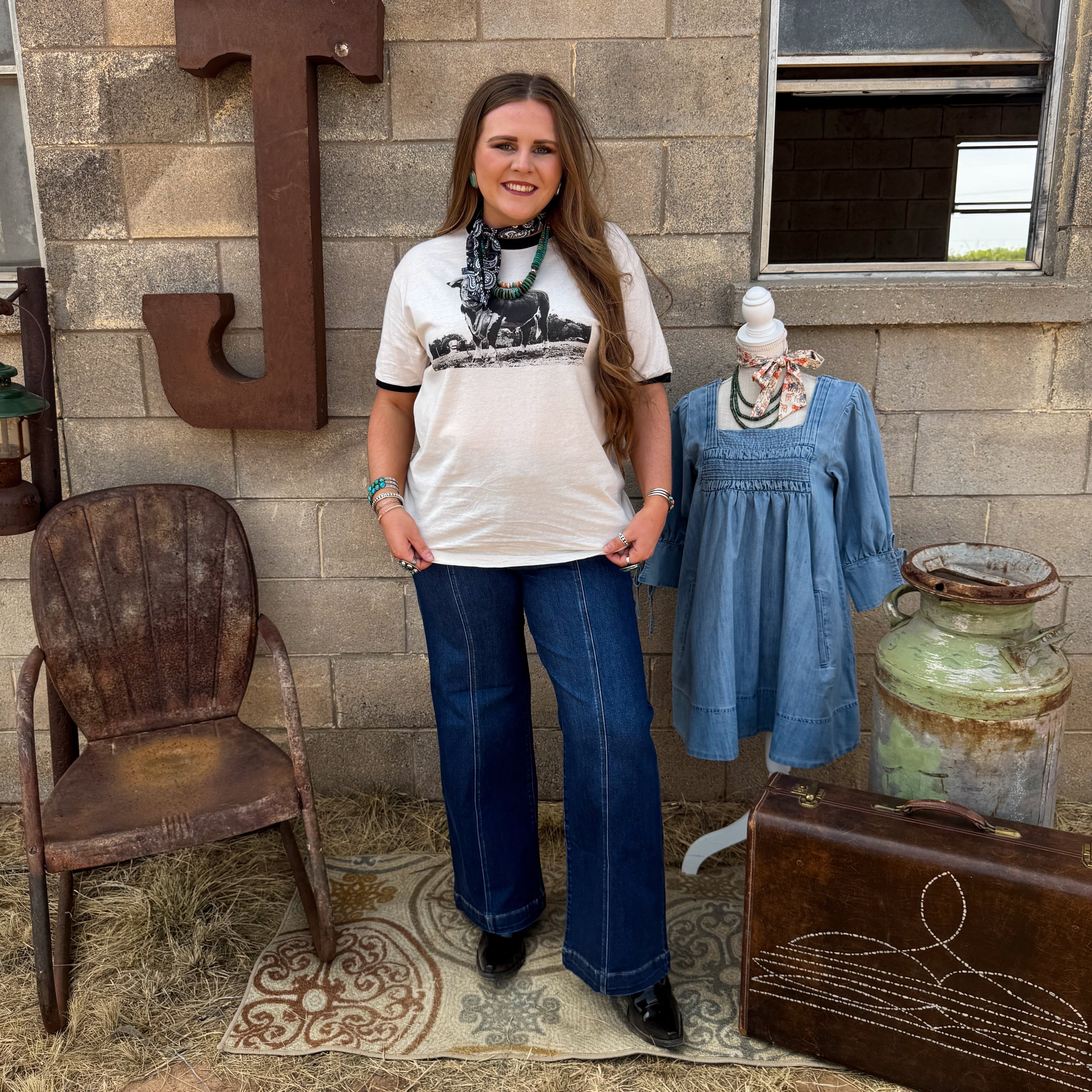 The Horned Bull Ringer Tee