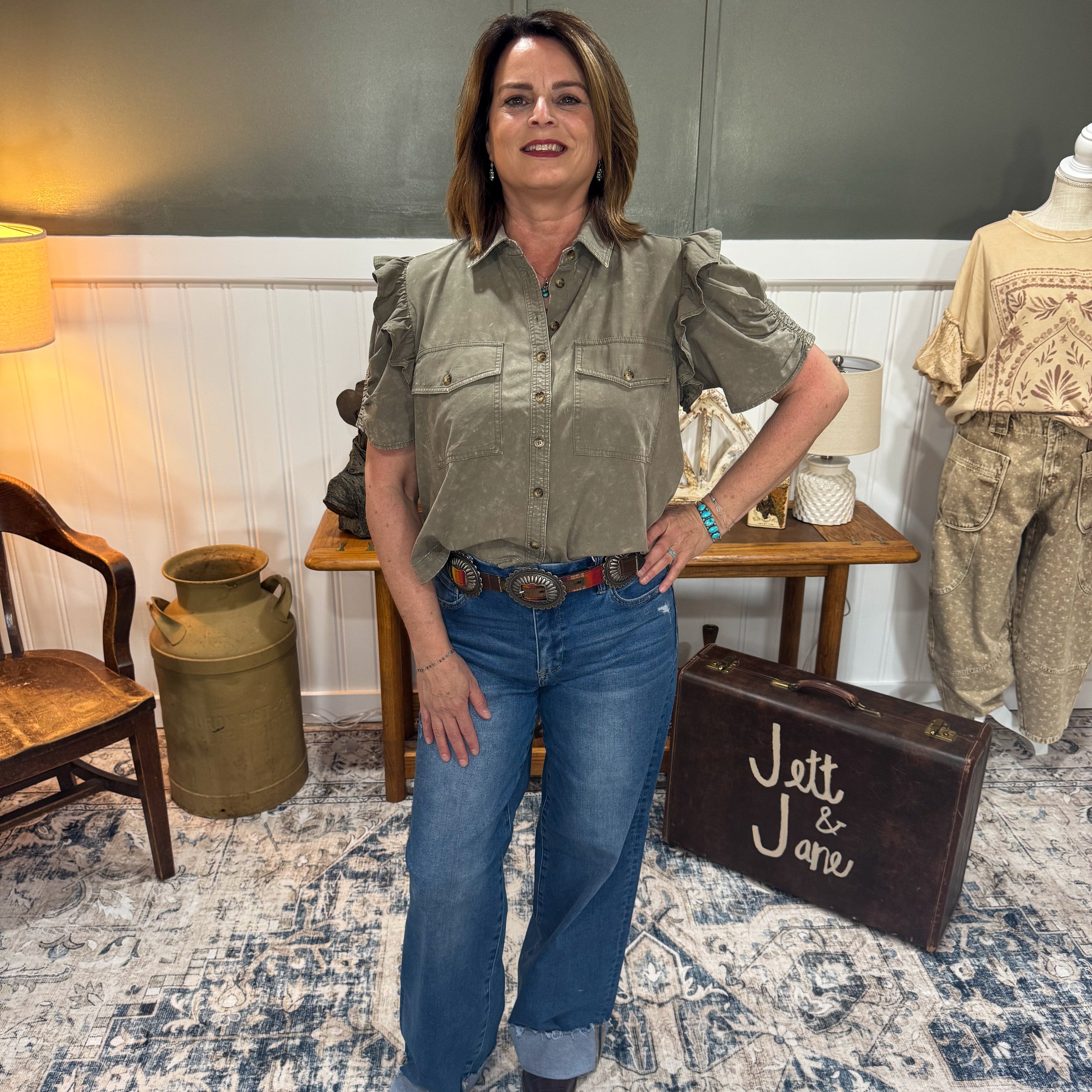 Ruched Short Sleeve Blouse