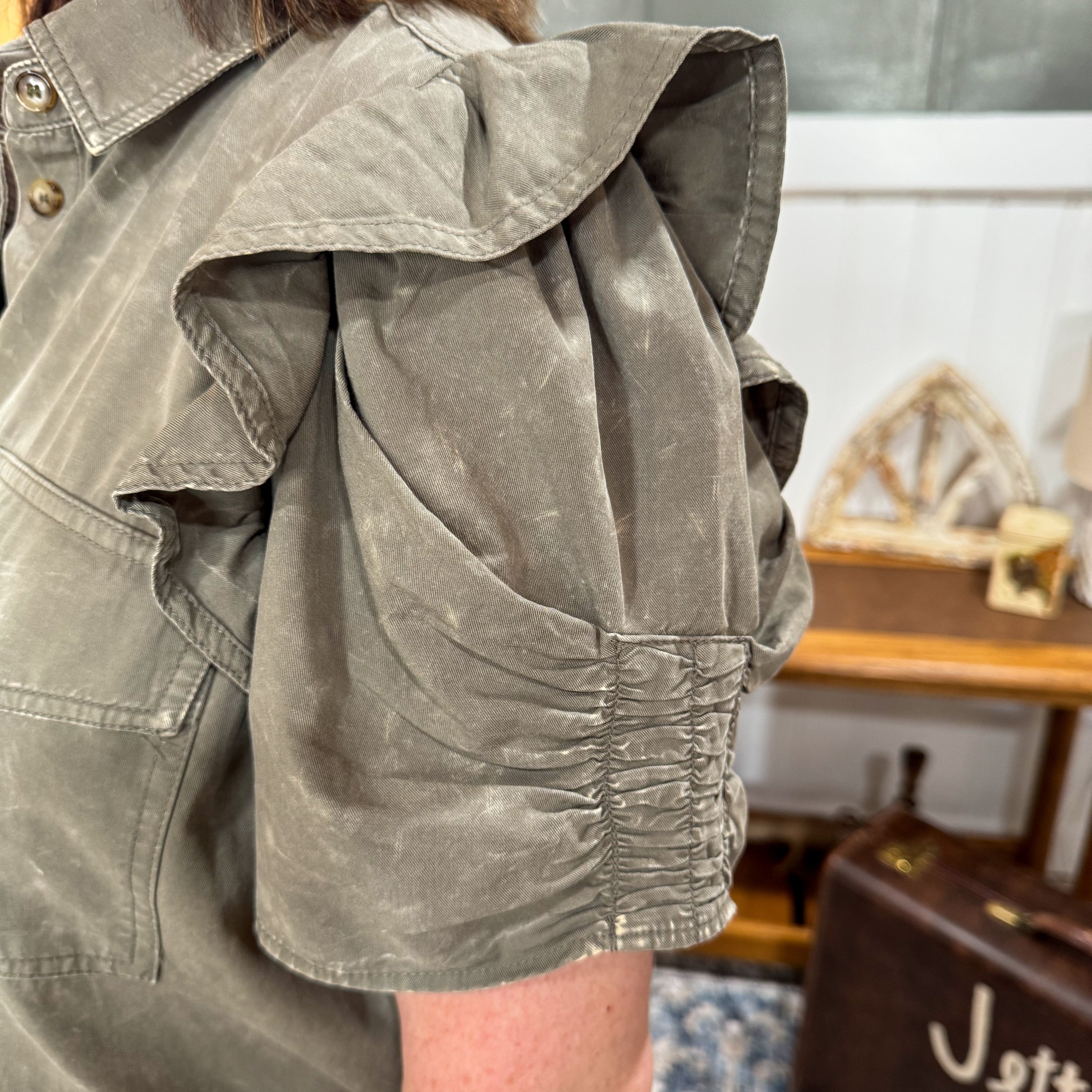Ruched Short Sleeve Blouse