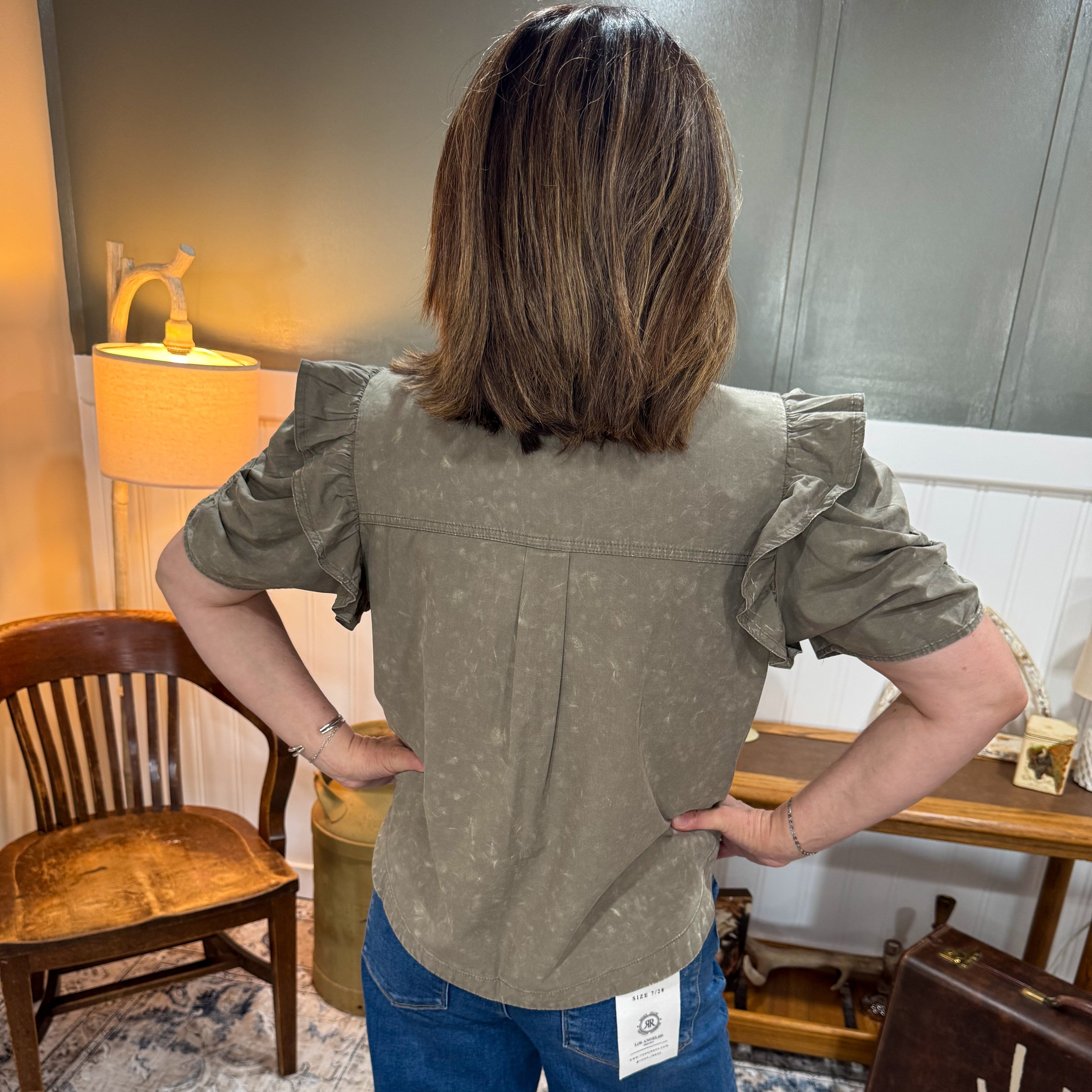 Ruched Short Sleeve Blouse
