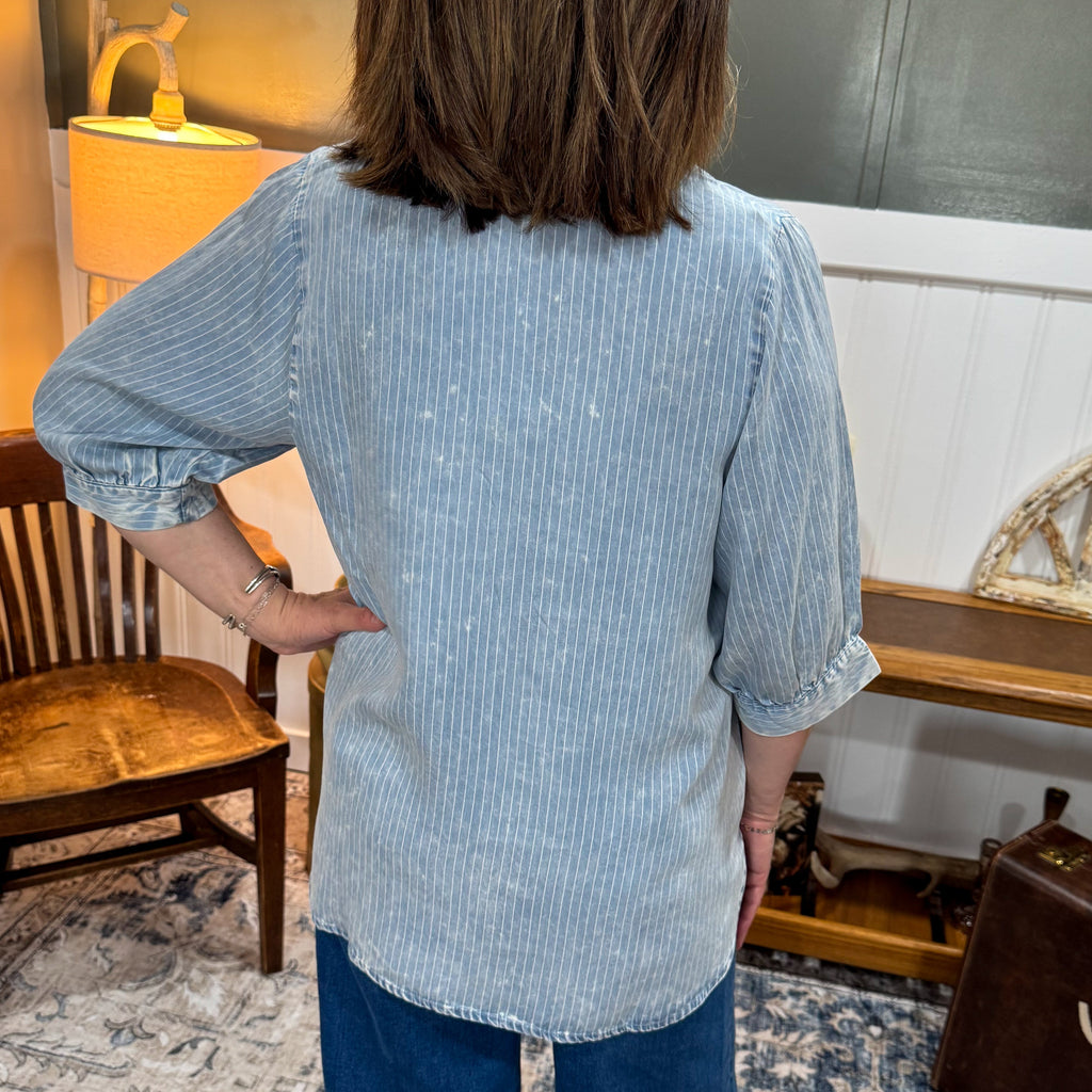 Chambray Striped Blouse