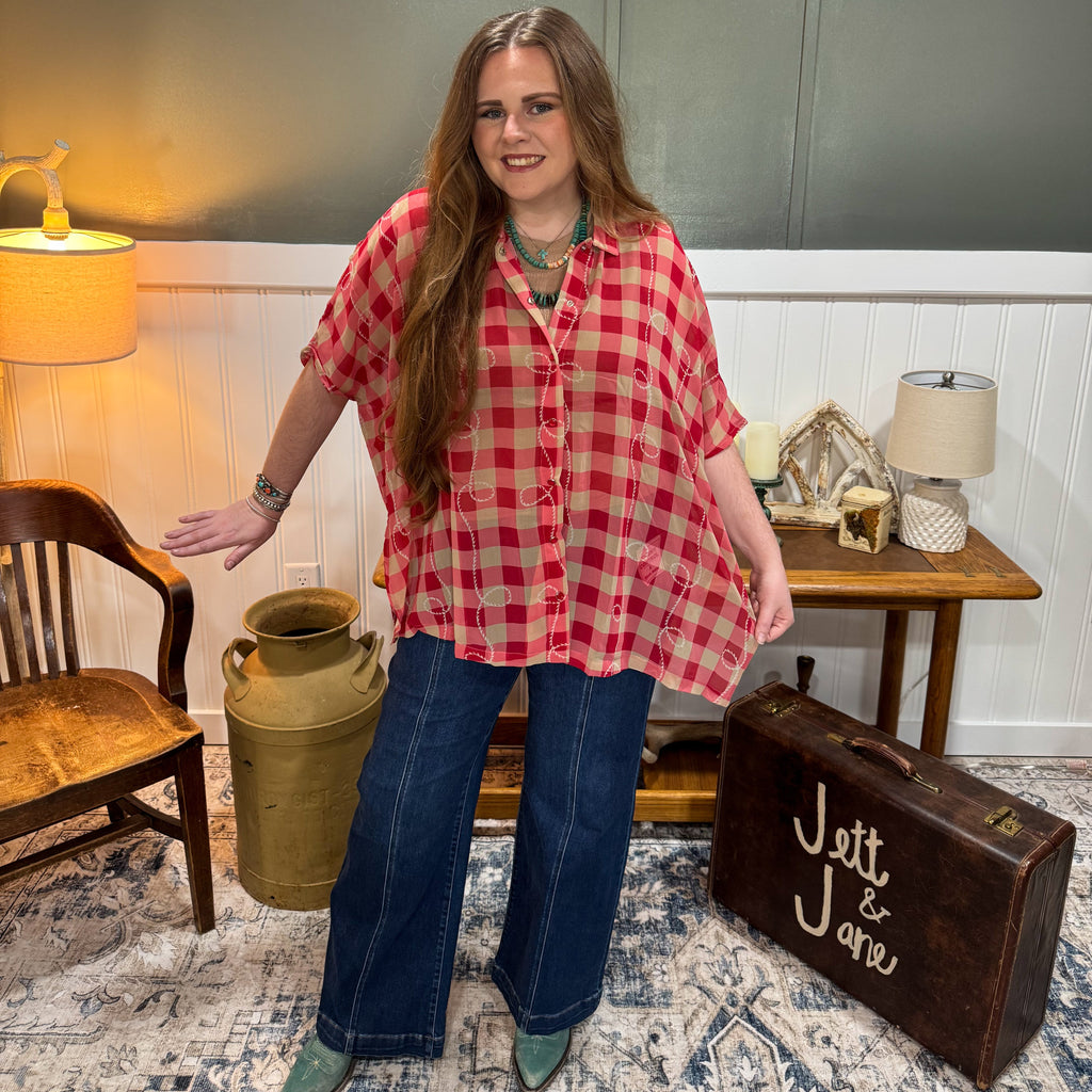 Square Dance Gingham Rope Top
