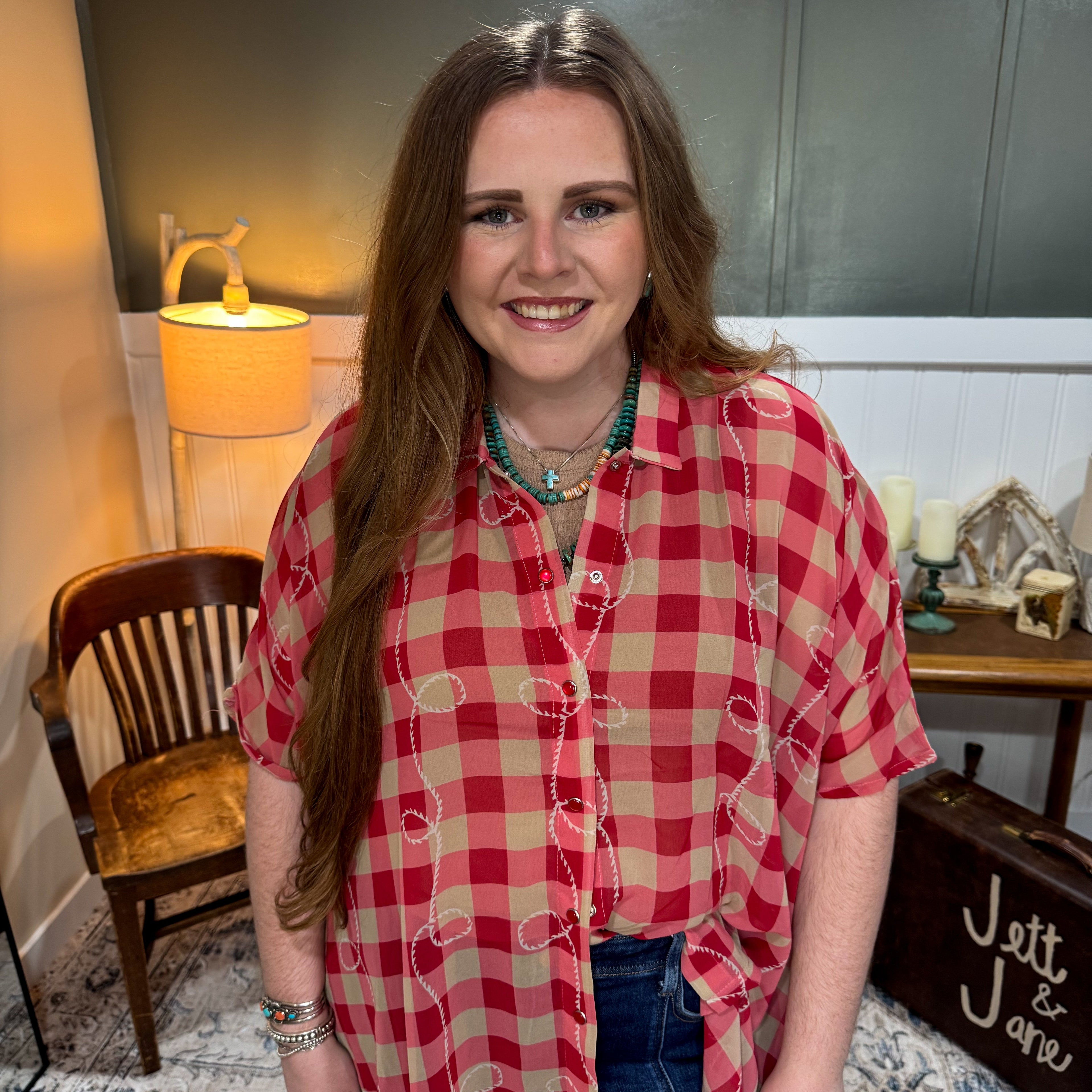 Square Dance Gingham Rope Top