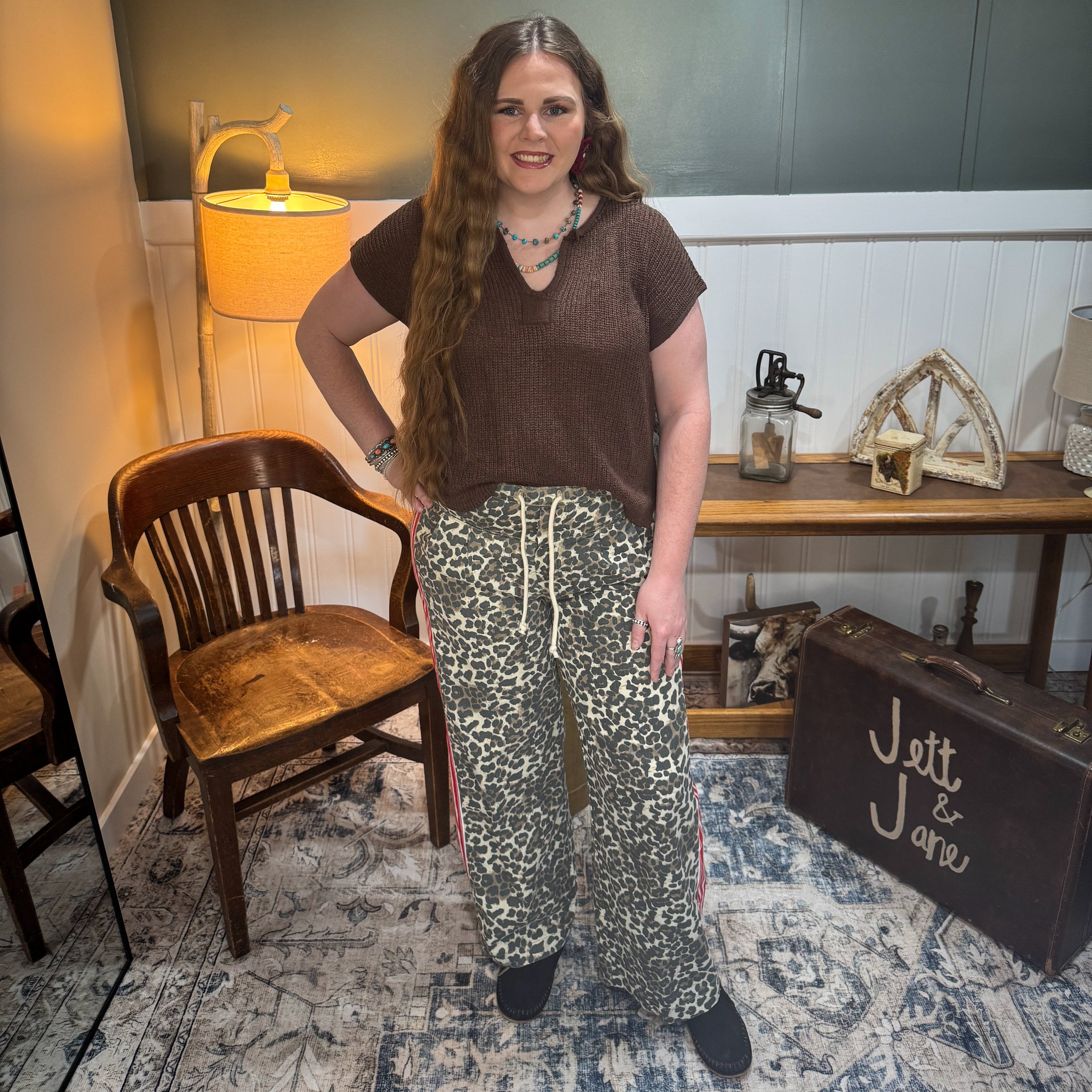 Sport Stripe Leopard Pant