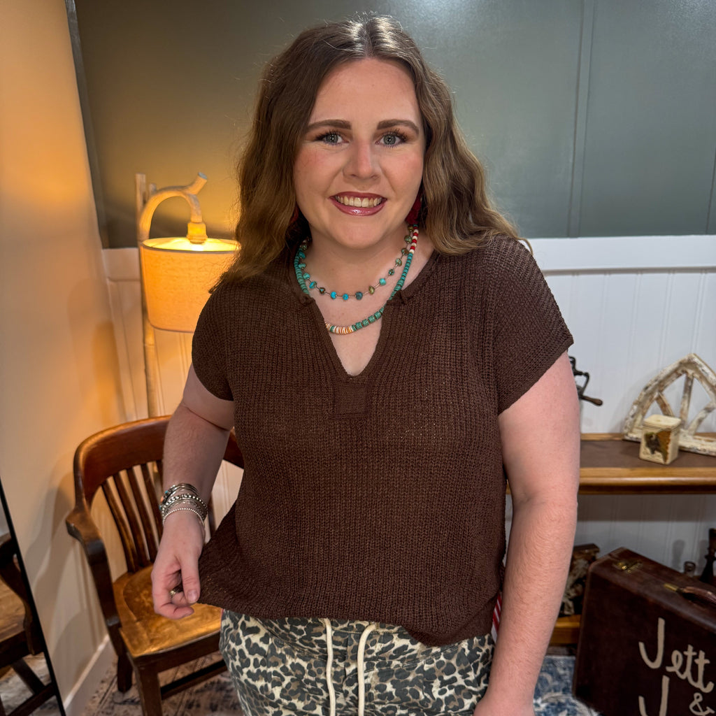 Brown Knitted Top
