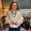 Lace Ruffle Sleeve Blouse
